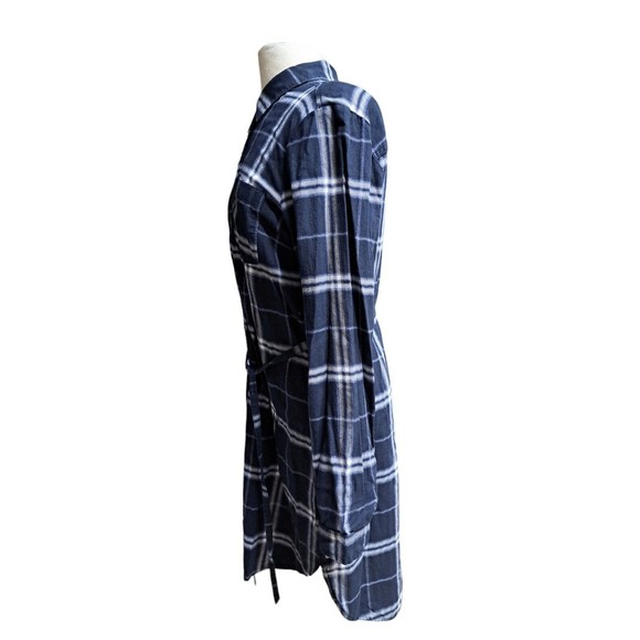 Abercrombie & Fitch Women Shirt Dress Size M Black Plaid Button Up Long Sleeve - Picture 2 of 6